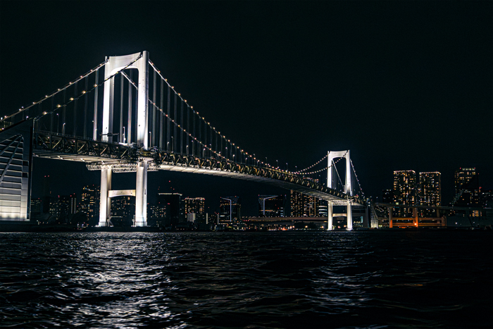 屋形船から見えるレインボーブリッジ